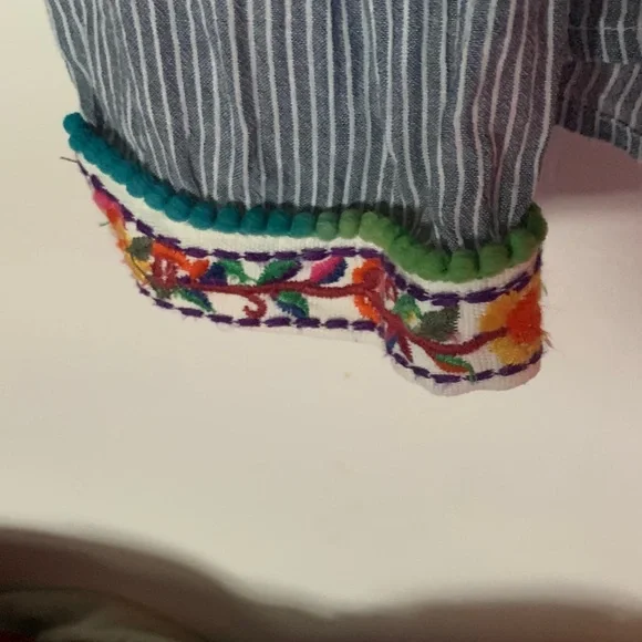 Zara Striped Blouse with Embroidery - Picture 9 of 9